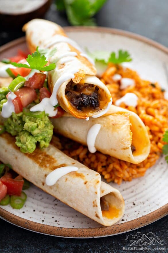 Crispy Black Bean Flautas Rustic Family Recipes
