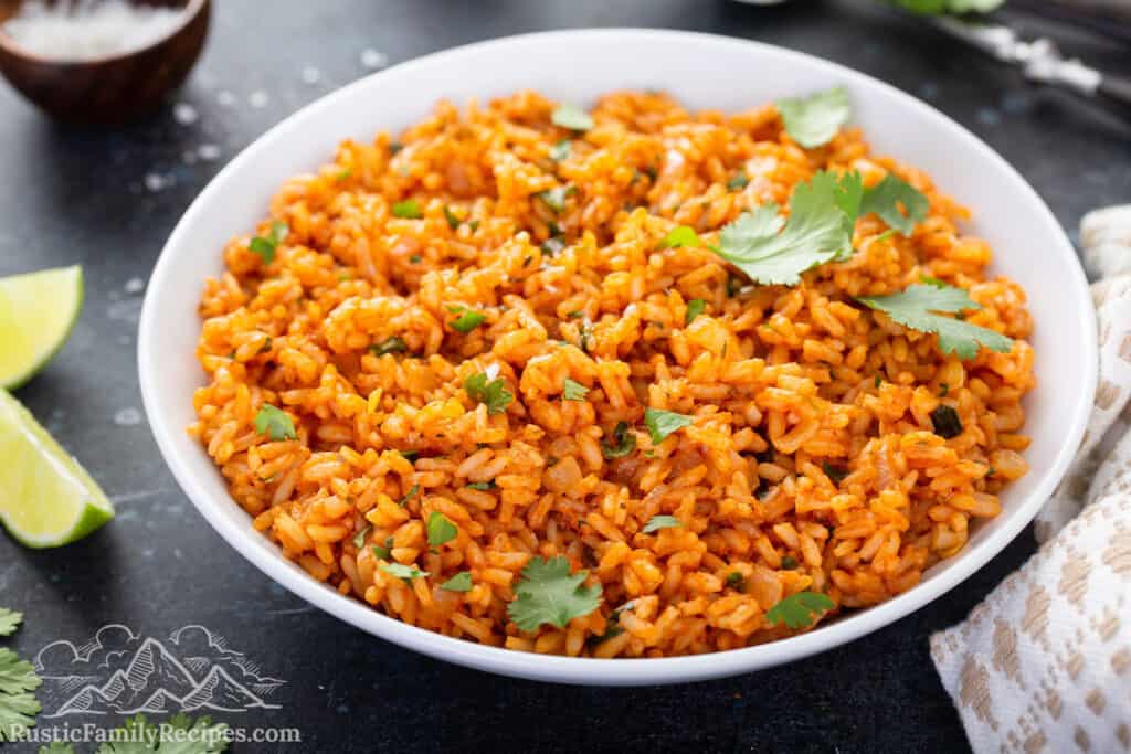 Bowl of Instant Pot Mexican rice.