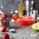 A frozen strawberry margarita