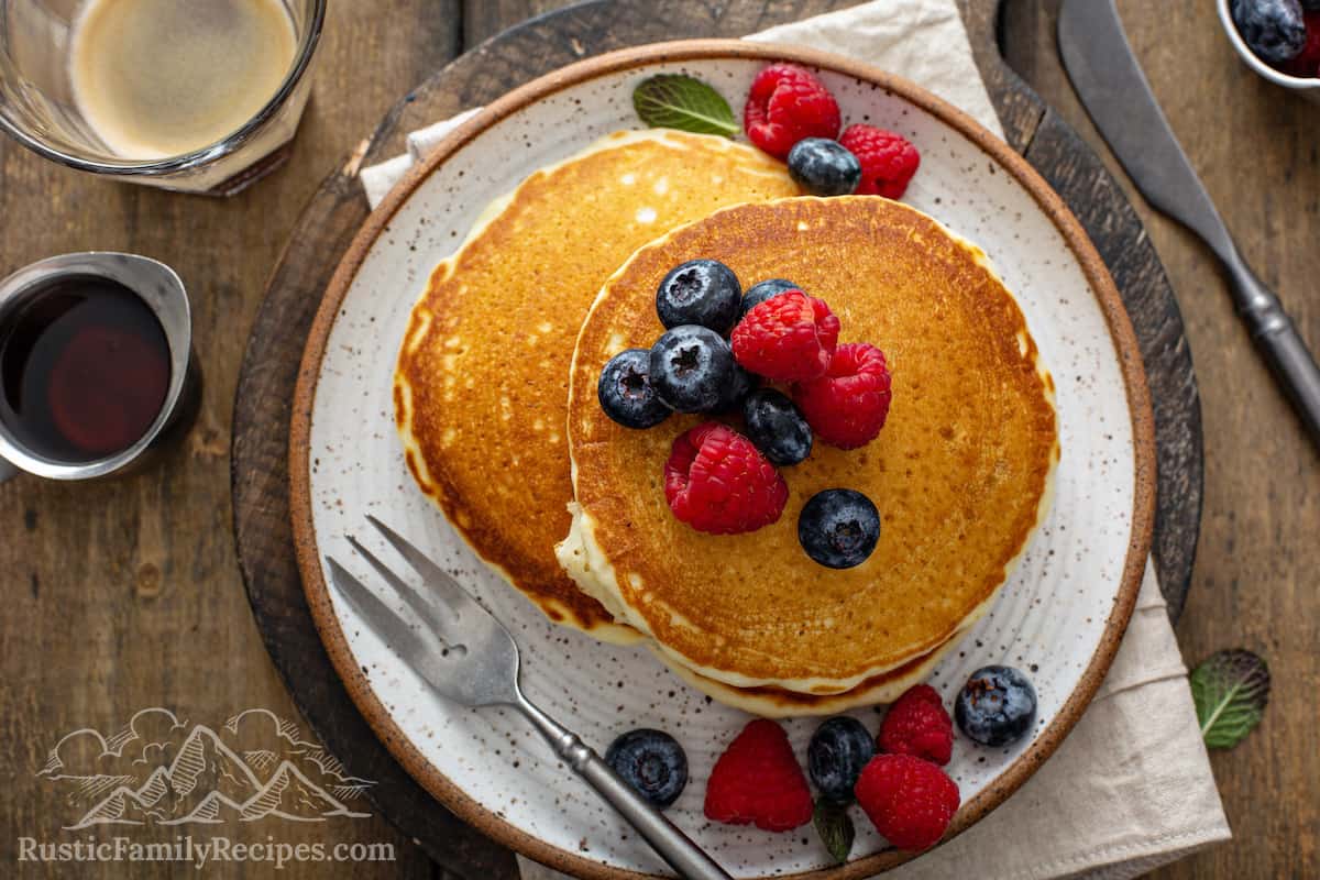 Fluffy Old Fashioned Pancakes l Rustic Family Recipes