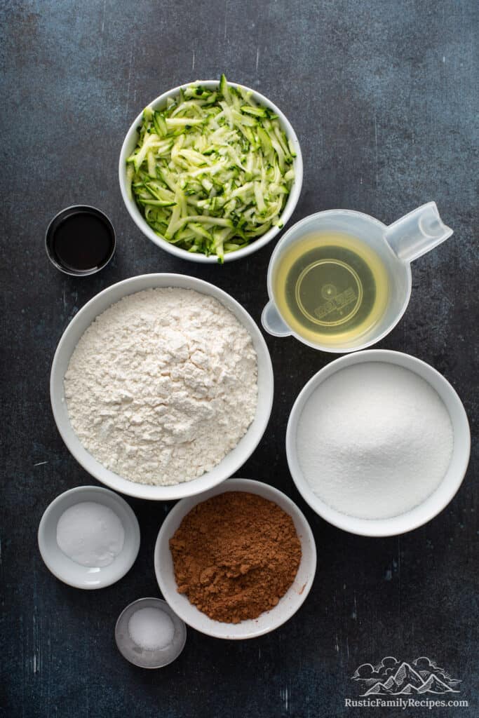 Zucchini brownie ingredients