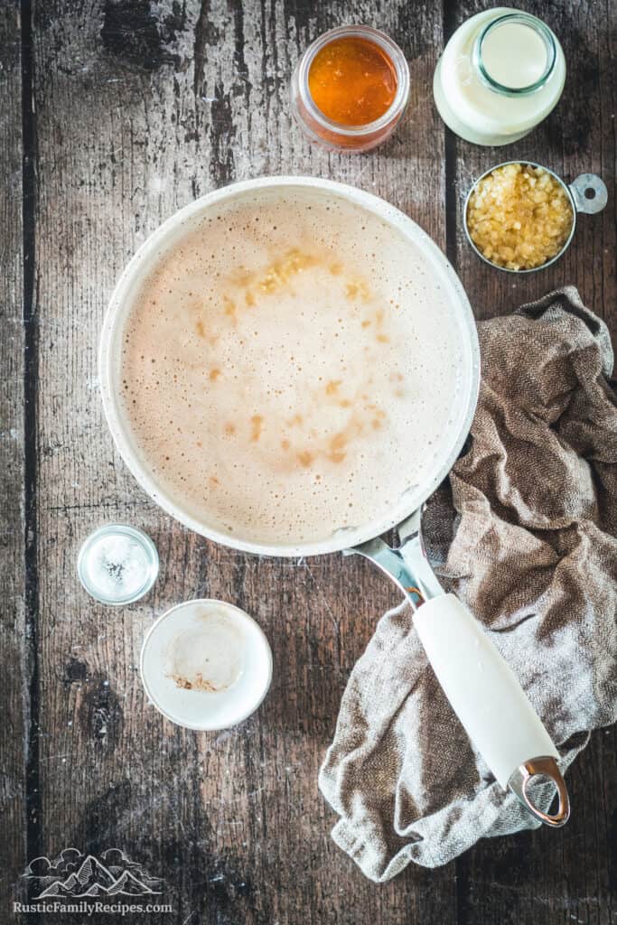 A simmering pot of millet
