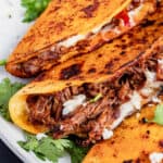 Quesadbirria tacos on a plate