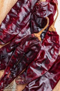 Dried guajillo peppers