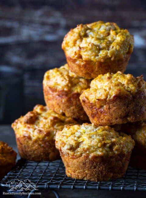 A pile of sweet potato muffins