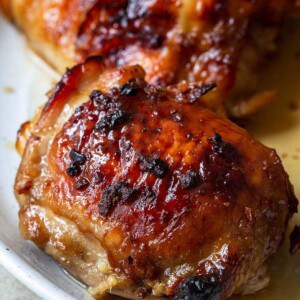 Easy Maple Soy Baked Chicken Thighs | Rustic Family Recipes