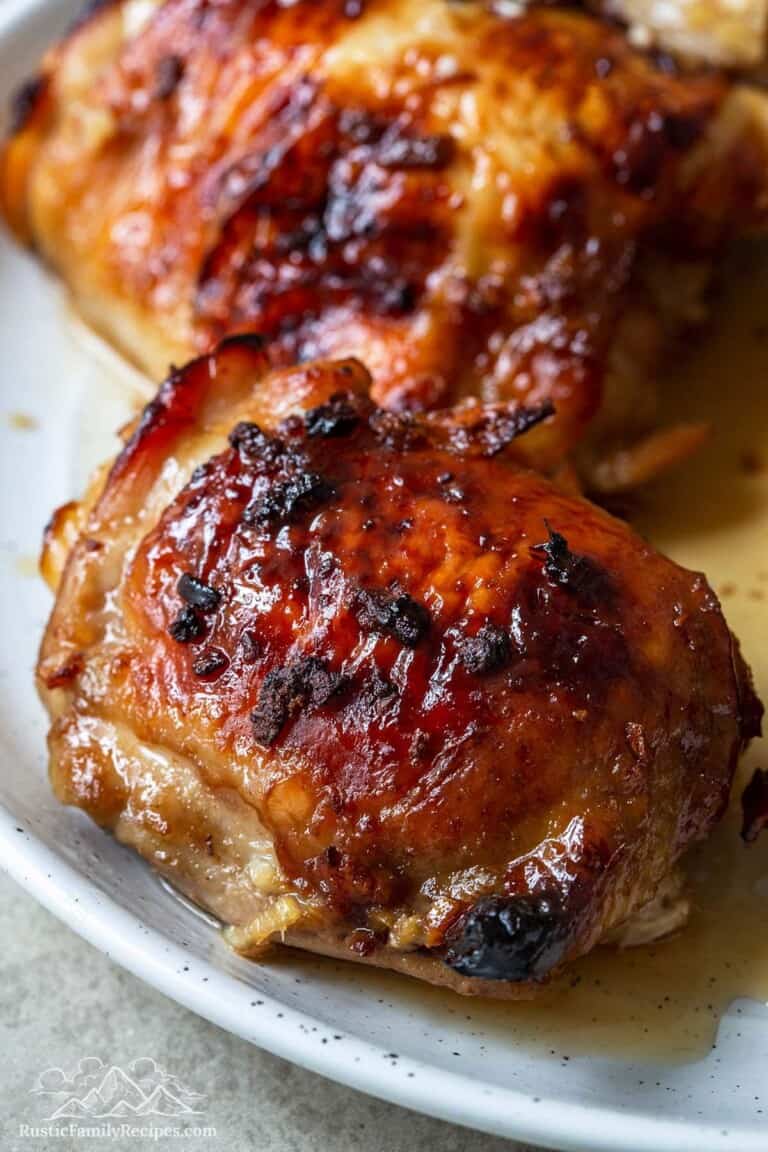 Easy Maple Soy Baked Chicken Thighs Rustic Family Recipes   Maple Soy Baked Chicken Thighs 768x1152 