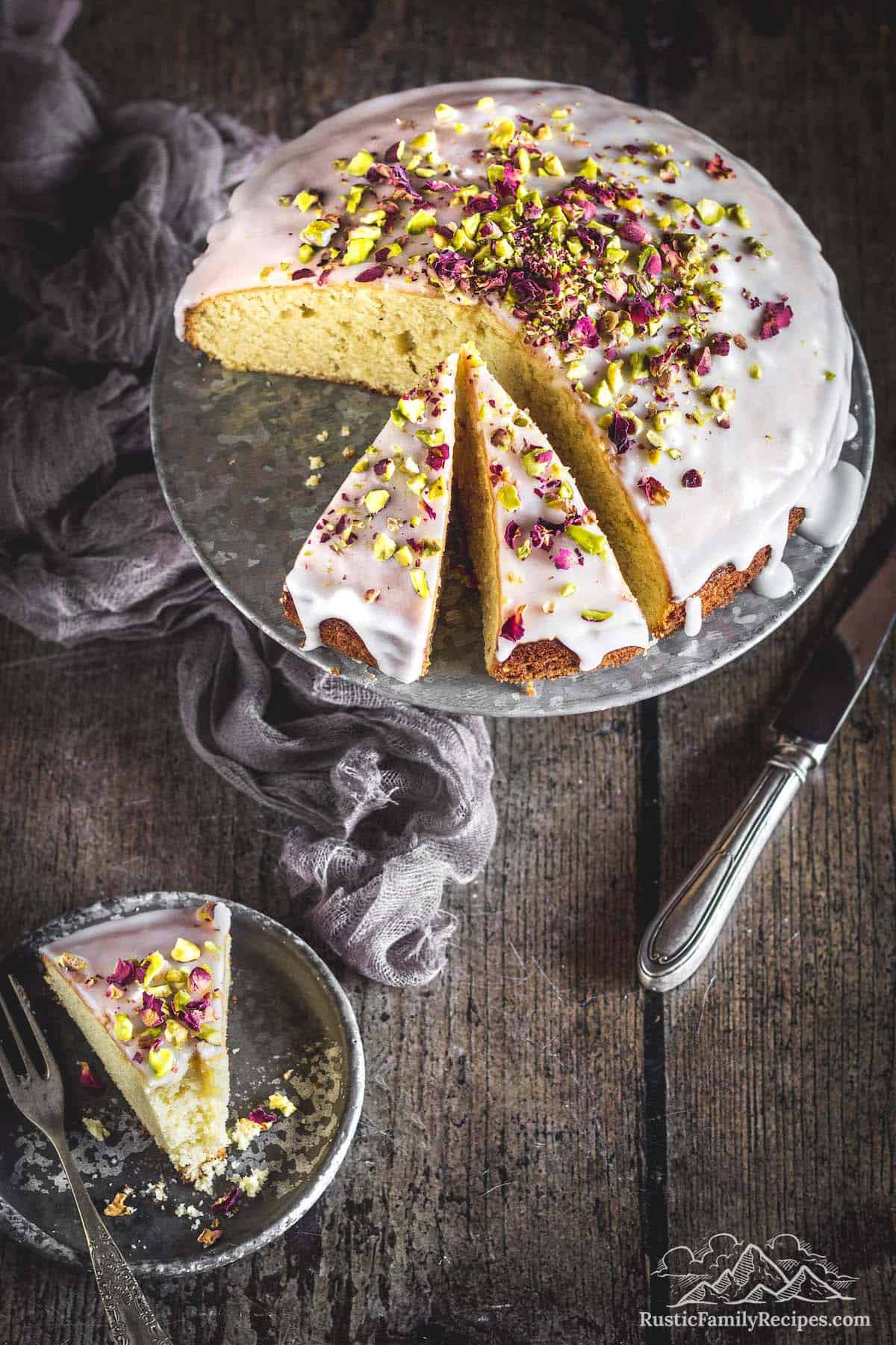 Cardamom Rose Cake - MapleChutney