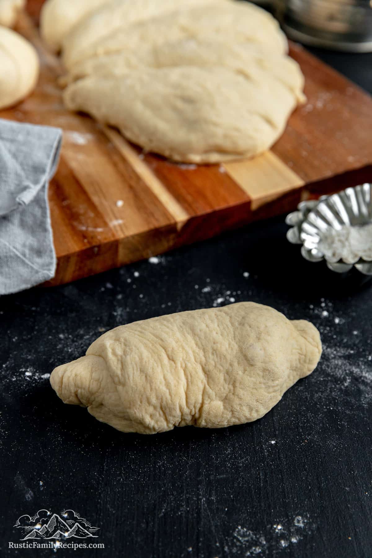 Dough shaped to be made into a bolillo