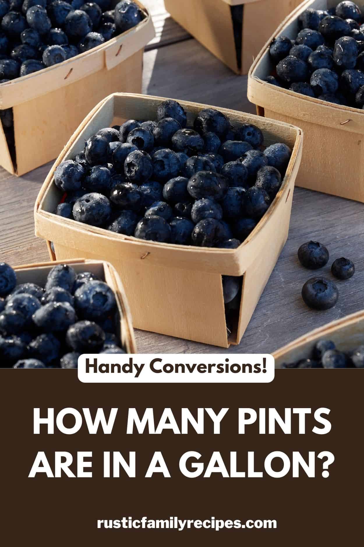 Pint containers of blueberries