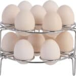 Stackable instant pot egg steamer with eggs