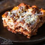 A slice of beef lasagna