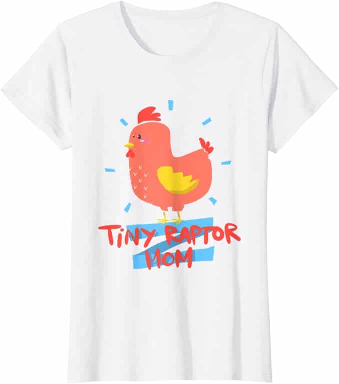 White shirt with a chicken on it