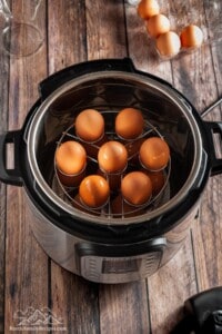 Eggs ready to be cooked in an instant pot