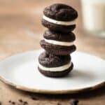 Pinterest title image for Oreo Whoopie Pies (Copycat Oreo Cakesters)