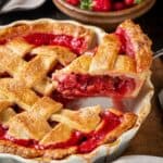 Pinterest title image for Strawberry Rhubarb Pie