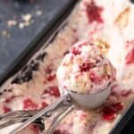 Pinterest title image for Strawberry Shortcake Ice Cream.