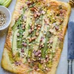 Pinterest title image for Zucchini Tart with Bacon and Pine Nuts