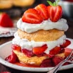 Classic strawberry shortcake dessert on a plate