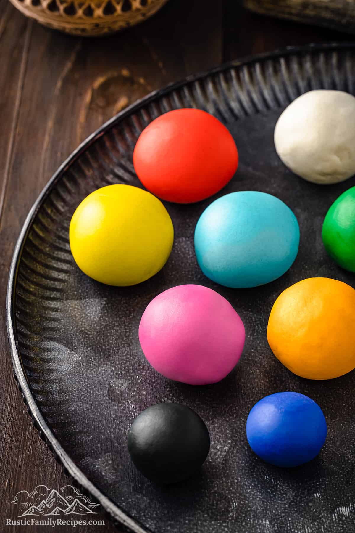 Balls of colorful fondant