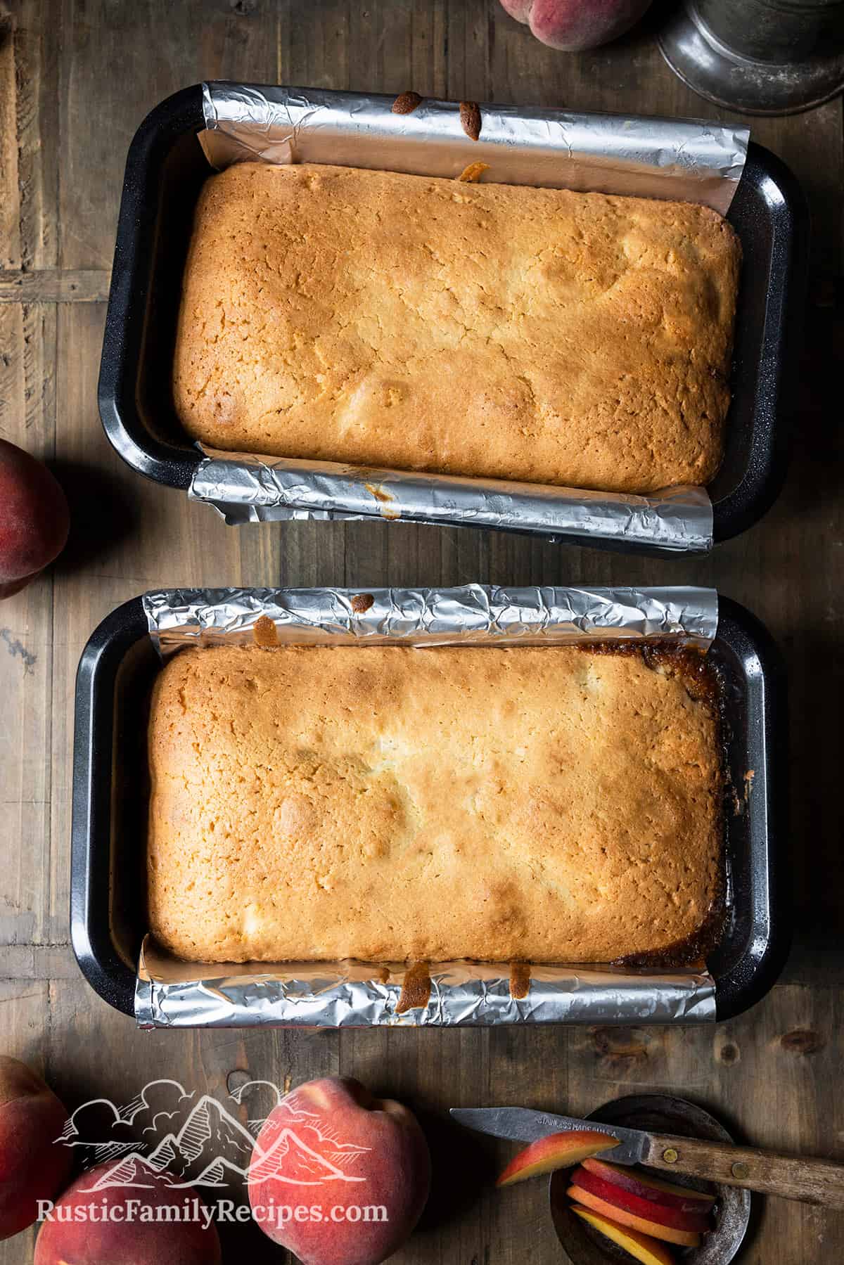 Two pound cakes in loaf pans