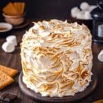 Pinterest image for s'mores cake