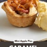 Mini apple pie with apples shaped like roses.