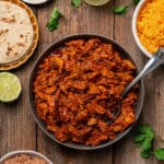 Chilorio in a large serving dish.