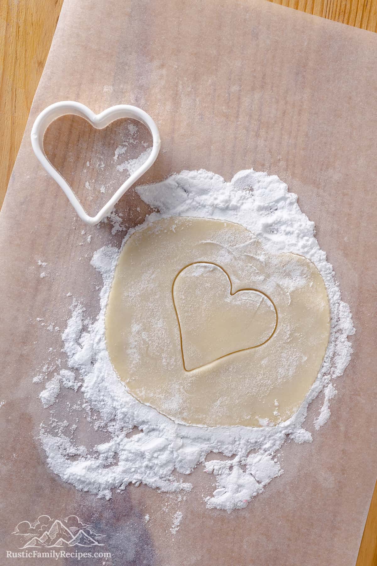 Heart cookie cutter making sugar hearts