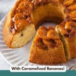 Top view of an Italian hangover cake with a slice taken out, Pinterest image