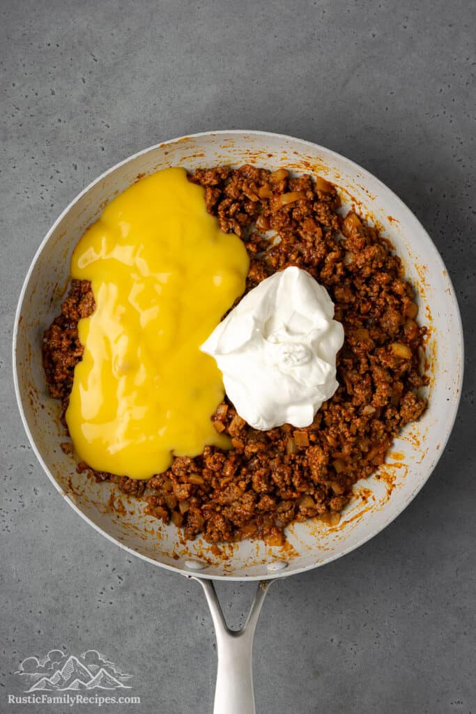 Adding sour cream and condensed soup
