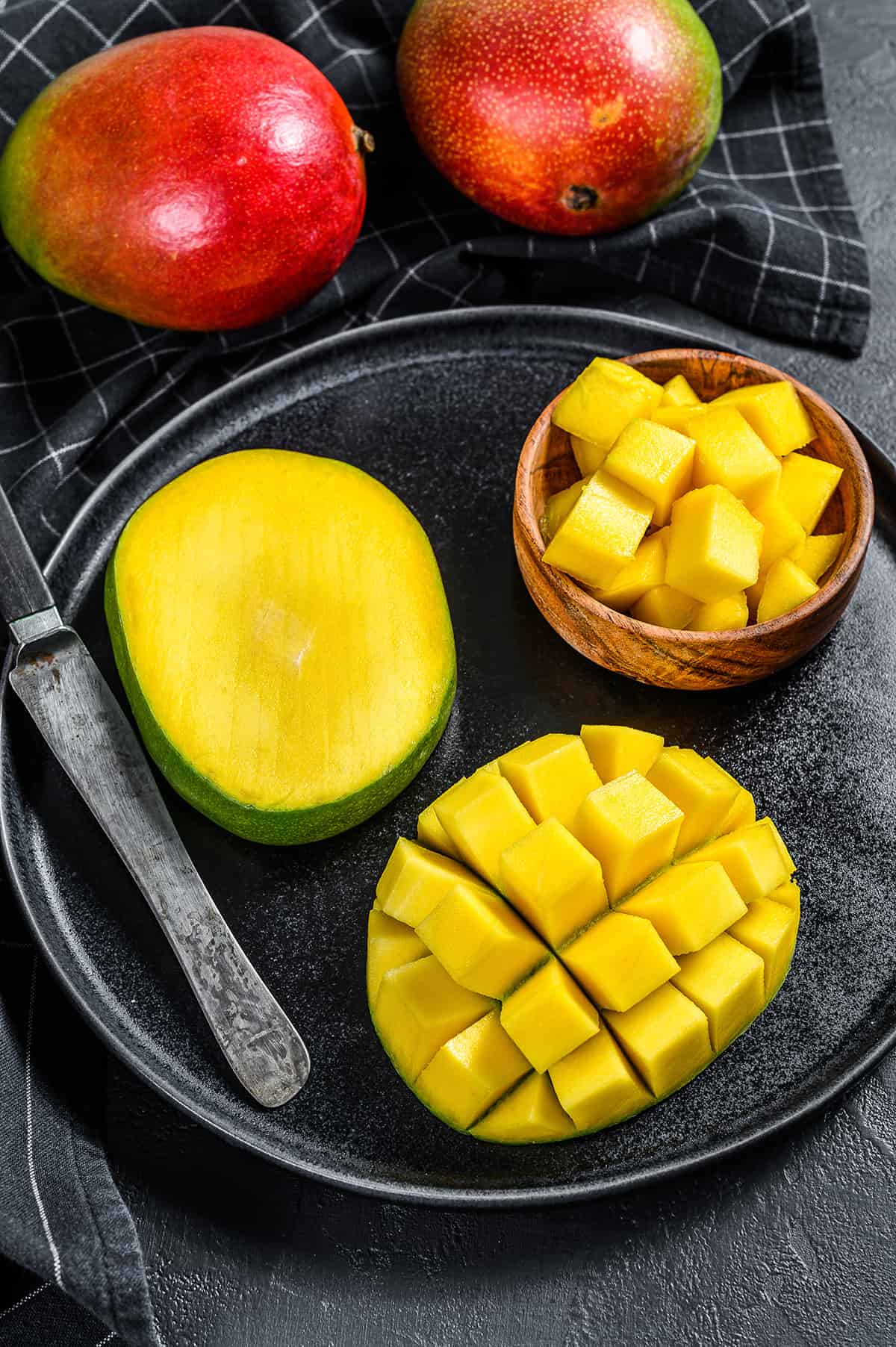 Ripe mango cut into cubes