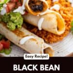 A plate of black bean taquitos