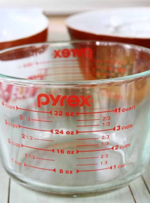 A Pyrex measuring glass