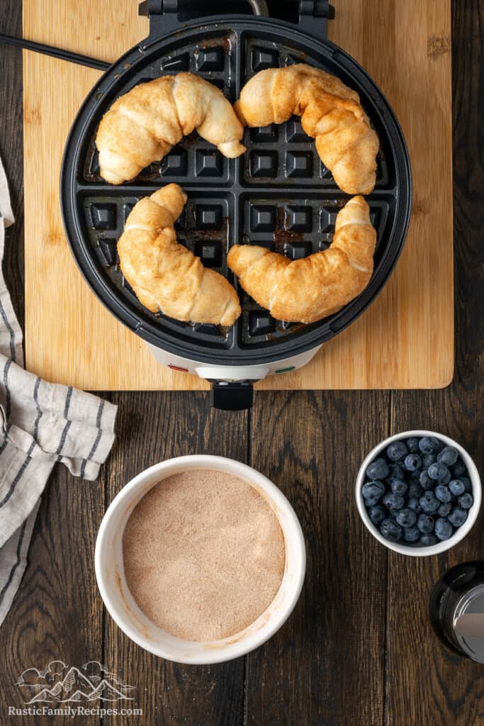 Cooking croissants in a waffle maker