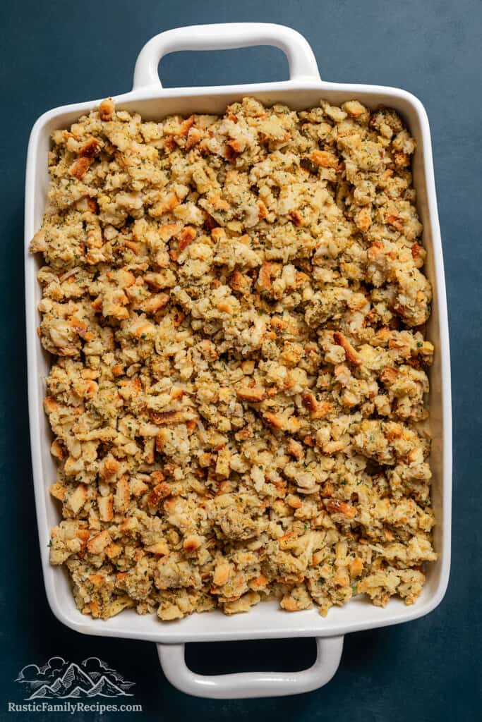 Adding stuffing on top.