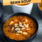 Bowl of white bean soup.