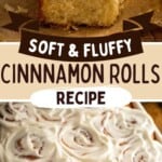 Pinterest image showing homemade cinnamon rolls.